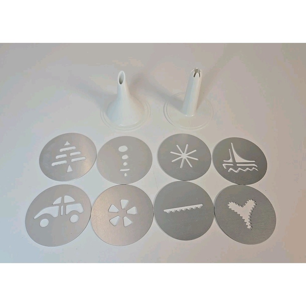 Hamilton Beach Super Shooter 8 Cookie Discs 2 Decorating Tips Replacements 80000
